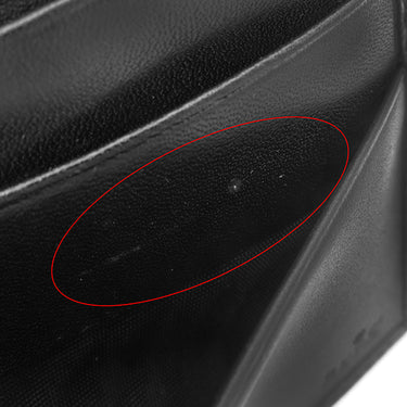 グッチ GUCCI インターロッキング G 181683 ブラック レザー ナイロンキャンバス 二つ折り財布 黒