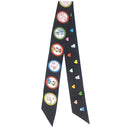 エルメス HERMES ツイリー ブラック×ルージュ×マルチカラー シルク スカーフ 【TEA TIME/ティータイム】