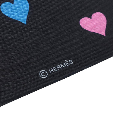 エルメス HERMES ツイリー ブラック×ルージュ×マルチカラー シルク スカーフ 【TEA TIME/ティータイム】