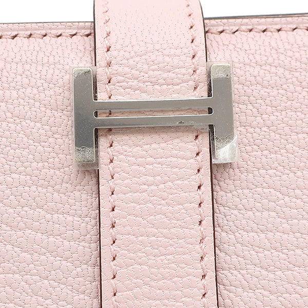 エルメス HERMES ベアンスフレ ローズダーリン シェーブル 長財布