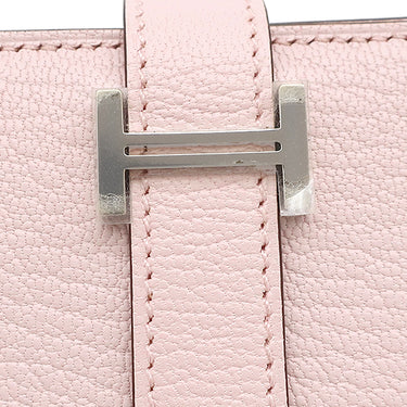 エルメス HERMES ベアンスフレ ローズダーリン シェーブル 長財布 シルバー金具 新品 未使用 二つ折り財布