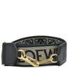 ロエベ LOEWE アナグラム ストラップ ネイビー×ブラック カーフ ジャガード ショルダーストラップ ゴールド金具 紺 黒 ベージュ