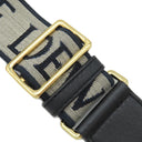 ロエベ LOEWE アナグラム ストラップ ネイビー×ブラック カーフ ジャガード ショルダーストラップ ゴールド金具 紺 黒 ベージュ