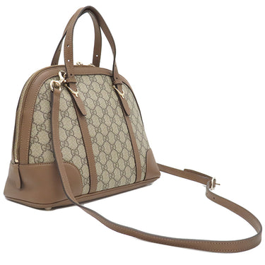 グッチ GUCCI グッチニース 309617 ベージュ×ブラウン GGスプリームキャンバス レザー 2WAYバッグ ゴールド金具 茶 ショルダー ハンドバッグ