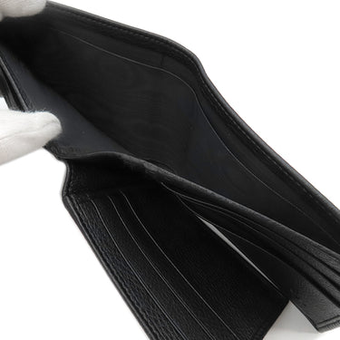 グッチ GUCCI カードケース付き ウォレット 333042 ブラック レザー 二つ折り財布 黒 アウトレット品