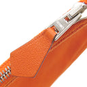 エルメス HERMES ヴァルパライソ PM オレンジ トワルシェブロン レザー ハンドバッグ シルバー金具