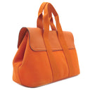 エルメス HERMES ヴァルパライソ PM オレンジ トワルシェブロン レザー ハンドバッグ シルバー金具