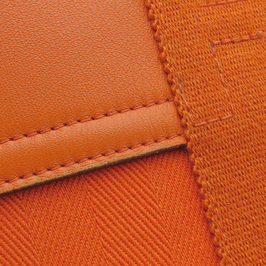 エルメス HERMES ヴァルパライソ PM オレンジ トワルシェブロン レザー ハンドバッグ シルバー金具
