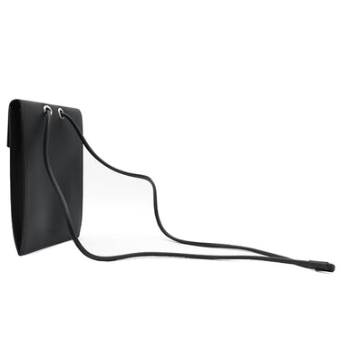 ヴァレンティノ VALENTINO VLTN ロゴ ネックポーチ UY2P0Q83LVN ブラック レザー ショルダーバッグ シルバー金具 ミニバッグ 黒