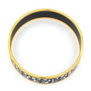 エルメス HERMES ガダルキヴィール エマイユ GM ブラックXホワイト GP 七宝焼き バングル ゴールド金具 ブレスレット 黒 白