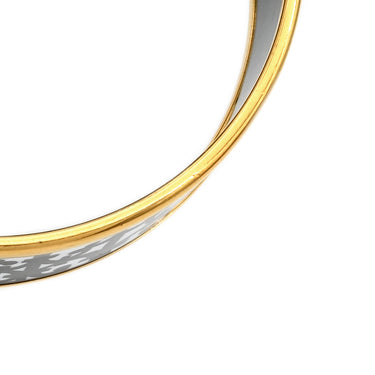 エルメス HERMES ガダルキヴィール エマイユ GM ブラックXホワイト GP 七宝焼き バングル ゴールド金具 ブレスレット 黒 白