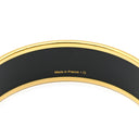 エルメス HERMES ガダルキヴィール エマイユ GM ブラックXホワイト GP 七宝焼き バングル ゴールド金具 ブレスレット 黒 白