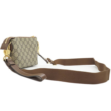 グッチ GUCCI 3WAY インターロッキングG ミニバッグ 723306 ベージュ GGスプリームキャンバス 2WAYバッグ ゴールド金具 茶 ショルダー クラッチ ポーチ