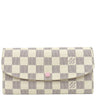ルイヴィトン LOUIS VUITTON ポルトフォイユ エミリー N41625 ローズバレリーヌ ダミエアズールキャンバス 長財布 ゴールド金具 白 ピンク 二つ折り