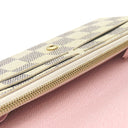 ルイヴィトン LOUIS VUITTON ポルトフォイユ エミリー N41625 ローズバレリーヌ ダミエアズールキャンバス 長財布 ゴールド金具 白 ピンク 二つ折り