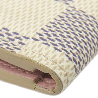 ルイヴィトン LOUIS VUITTON ポルトフォイユ エミリー N41625 ローズバレリーヌ ダミエアズールキャンバス 長財布 ゴールド金具 白 ピンク 二つ折り