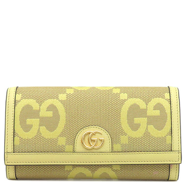 グッチ GUCCI GGジャンボ オフィディア コンチネンタルウォレット 726497 イエロー レザー ジャンボGGキャンバス チェーンウォレット ゴールド金具 黄 ショルダー