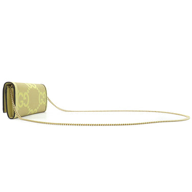 グッチ GUCCI GGジャンボ オフィディア コンチネンタルウォレット 726497 イエロー レザー ジャンボGGキャンバス チェーンウォレット ゴールド金具 黄 ショルダー