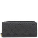 ルイヴィトン LOUIS VUITTON ポルトフォイユ クレマンス M60171 ノワール モノグラムアンプラント 長財布 ゴールド金具 黒 ラウンドファスナー