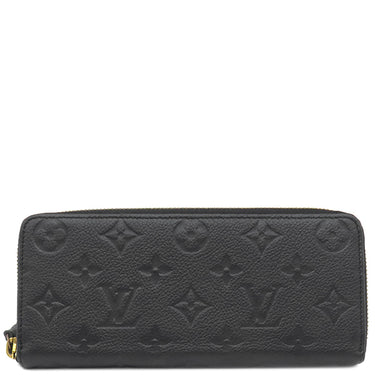 ルイヴィトン LOUIS VUITTON ポルトフォイユ クレマンス M60171 ノワール モノグラムアンプラント 長財布 ゴールド金具 黒 ラウンドファスナー
