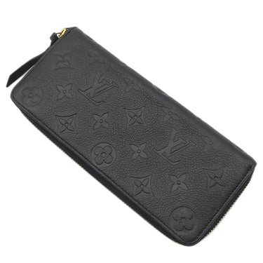 ルイヴィトン LOUIS VUITTON ポルトフォイユ クレマンス M60171 ノワール モノグラムアンプラント 長財布 ゴールド金具 黒 ラウンドファスナー