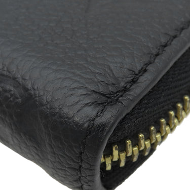 ルイヴィトン LOUIS VUITTON ポルトフォイユ クレマンス M60171 ノワール モノグラムアンプラント 長財布 ゴールド金具 黒 ラウンドファスナー