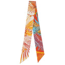 エルメス HERMES ツイリー ホワイト×オレンジ×ブルー シルク スカーフ 【MYTHIQUES PHOENIX COLORIAGE/不死鳥の神話】