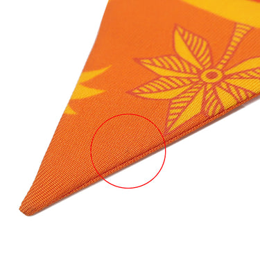 エルメス HERMES ツイリー ホワイト×オレンジ×ブルー シルク スカーフ 【MYTHIQUES PHOENIX COLORIAGE/不死鳥の神話】