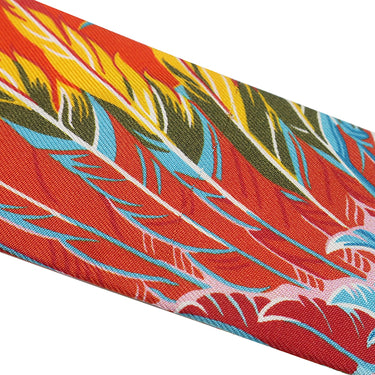 エルメス HERMES ツイリー ホワイト×オレンジ×ブルー シルク スカーフ 【MYTHIQUES PHOENIX COLORIAGE/不死鳥の神話】