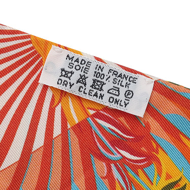 エルメス HERMES ツイリー ホワイト×オレンジ×ブルー シルク スカーフ 【MYTHIQUES PHOENIX COLORIAGE/不死鳥の神話】