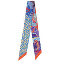 エルメス HERMES ツイリー オレンジ×ブルー×ブラウン シルク スカーフ 【UNDER THE WAVES/アンダー ザ ウェーブ】