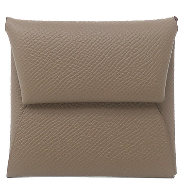 エルメス HERMES バスティア エトゥープ ヴォーエプソン コインケース シルバー金具 グレージュ