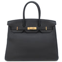 エルメス HERMES バーキン35 ブラック トゴ ハンドバッグ ゴールド金具 黒