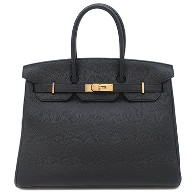 エルメス HERMES バーキン35 ブラック トゴ ハンドバッグ ゴールド金具 黒