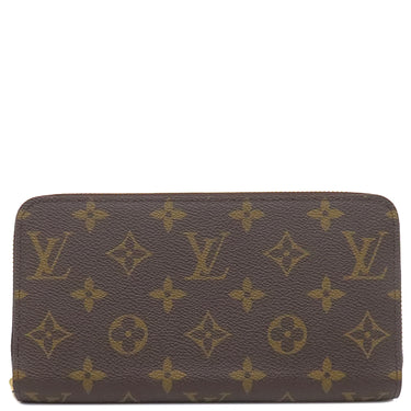 ルイヴィトン LOUIS VUITTON ジッピーウォレット M41895 フューシャ モノグラムキャンバス 長財布 ゴールド金具 茶 ラウンドファスナー