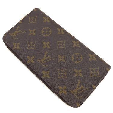 ルイヴィトン LOUIS VUITTON ジッピーウォレット M41895 フューシャ モノグラムキャンバス 長財布 ゴールド金具 茶 ラウンドファスナー