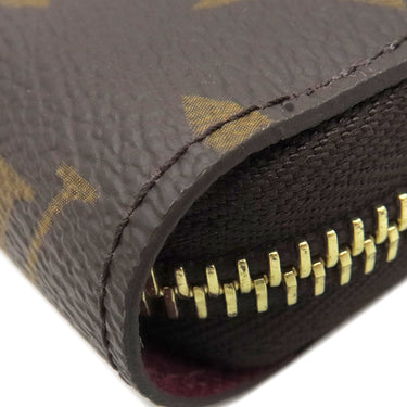 ルイヴィトン LOUIS VUITTON ジッピーウォレット M41895 フューシャ モノグラムキャンバス 長財布 ゴールド金具 茶 ラウンドファスナー