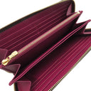 ルイヴィトン LOUIS VUITTON ジッピーウォレット M41895 フューシャ モノグラムキャンバス 長財布 ゴールド金具 茶 ラウンドファスナー