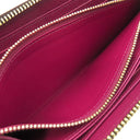 ルイヴィトン LOUIS VUITTON ジッピーウォレット M41895 フューシャ モノグラムキャンバス 長財布 ゴールド金具 茶 ラウンドファスナー