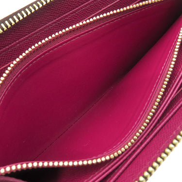 ルイヴィトン LOUIS VUITTON ジッピーウォレット M41895 フューシャ モノグラムキャンバス 長財布 ゴールド金具 茶 ラウンドファスナー