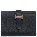 エルメス HERMES ベアン コンビネ ブラック シェーブル 三つ折り財布 ゴールド金具 黒