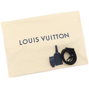ルイヴィトン LOUIS VUITTON キーポル バンドリエール50 M24953 インクブルー×ホワイト モノグラムシャドウレザー ボストンバッグ マットブラック金具 ネイビー 青 白 鍵・パドロック欠品