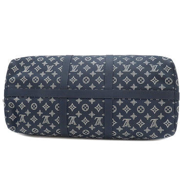 ルイヴィトン LOUIS VUITTON キーポル バンドリエール50 M24953 インクブルー×ホワイト モノグラムシャドウレザー ボストンバッグ マットブラック金具 ネイビー 青 白 鍵・パドロック欠品