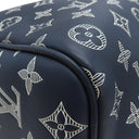 ルイヴィトン LOUIS VUITTON キーポル バンドリエール50 M24953 インクブルー×ホワイト モノグラムシャドウレザー ボストンバッグ マットブラック金具 ネイビー 青 白 鍵・パドロック欠品
