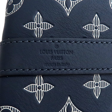 ルイヴィトン LOUIS VUITTON キーポル バンドリエール50 M24953 インクブルー×ホワイト モノグラムシャドウレザー ボストンバッグ マットブラック金具 ネイビー 青 白 鍵・パドロック欠品