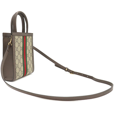 グッチ GUCCI スーパー ミニバッグ 772317 ベージュ×エボニー GGスプリームキャンバス 2WAYバッグ ゴールド金具 茶 ハンドバッグ ショルダー