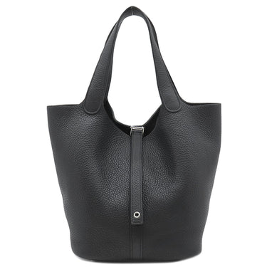 エルメス HERMES ピコタンロックMM ブラック トリヨンクレマンス ハンドバッグ シルバー金具 黒