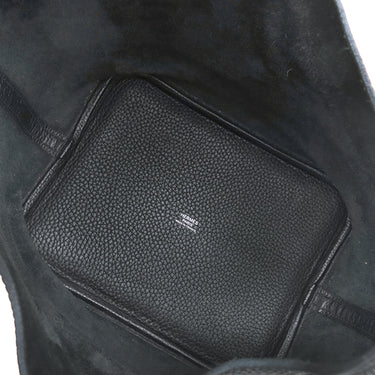 エルメス HERMES ピコタンロックMM ブラック トリヨンクレマンス ハンドバッグ シルバー金具 黒