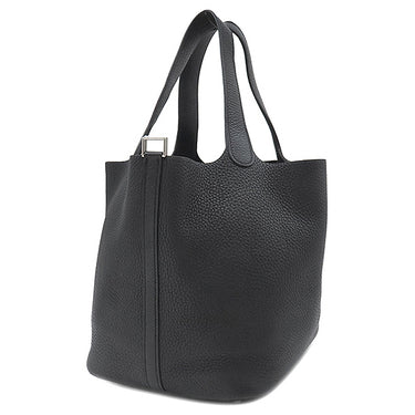 エルメス HERMES ピコタンロックMM ブラック トリヨンクレマンス ハンドバッグ シルバー金具 黒