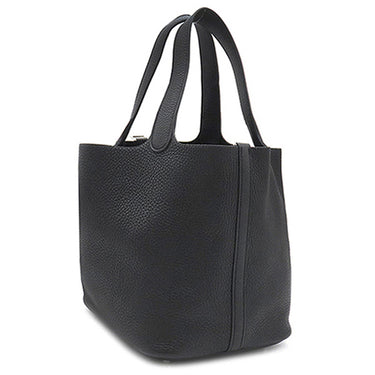 エルメス HERMES ピコタンロックMM ブラック トリヨンクレマンス ハンドバッグ シルバー金具 黒